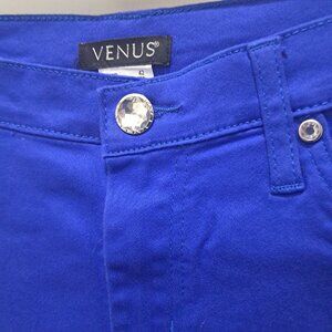 VENUS Cobalt Blue Skinny Jeans Size 10 NWOT Jeweled Studded  - Ankle Cropped